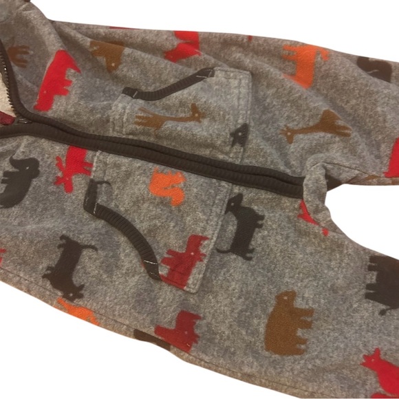 12m Carter’s Fleece Zipper Romper Zip Footless onesie Coveralls 9-12m 12 Month - Picture 5 of 5